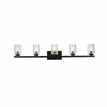 CLING Cassie 5 Lights Bath Sconce in Black with Clear Shade CL2571350